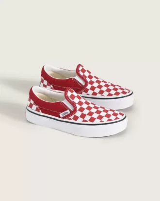 Zapato clásico sin cordones con diseño de cuadros para niños pequeños