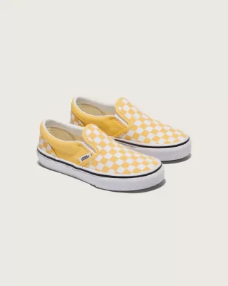 Zapato clásico sin cordones con diseño de cuadros para niños pequeños