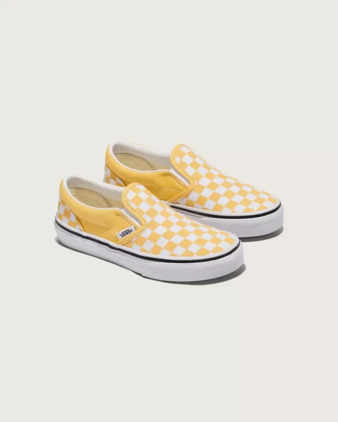 Zapato clásico sin cordones con diseño de cuadros para niños pequeños