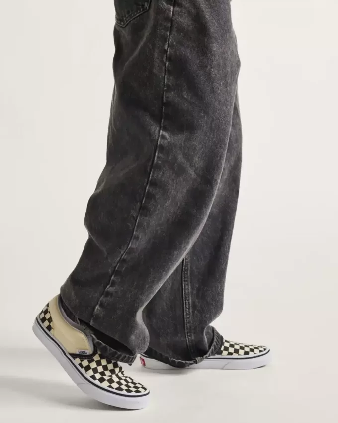 Zapato clásico sin cordones con diseño de cuadros para niños pequeños