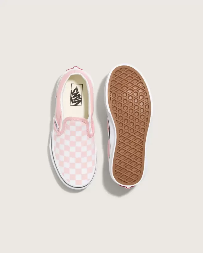Zapato clásico sin cordones con diseño de cuadros para niños pequeños