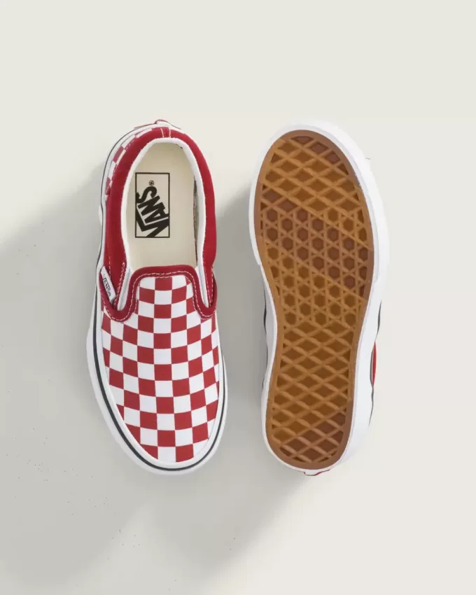 Zapato clásico sin cordones con diseño de cuadros para niños pequeños