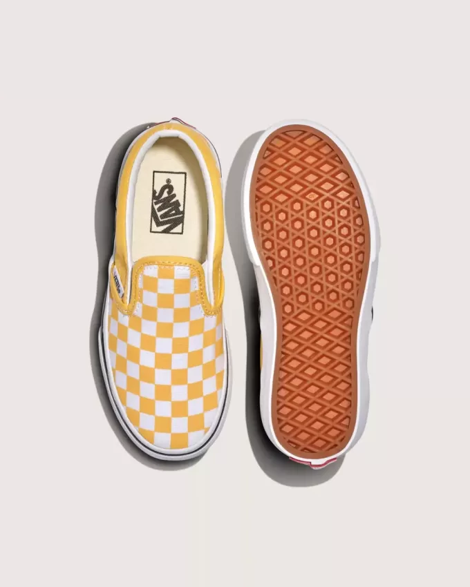 Zapato clásico sin cordones con diseño de cuadros para niños pequeños