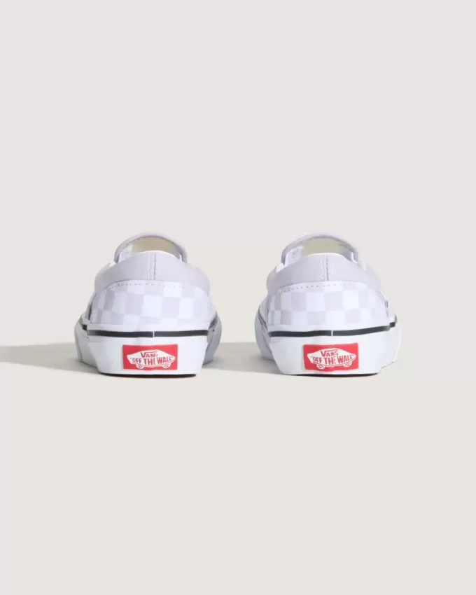 Zapato clásico sin cordones con diseño de cuadros para niños pequeños