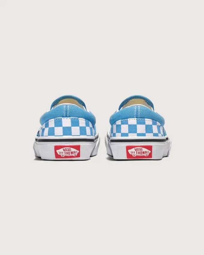 Zapato clásico sin cordones con diseño de cuadros para niños pequeños