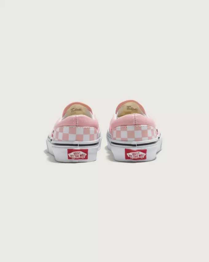 Zapato clásico sin cordones con diseño de cuadros para niños pequeños
