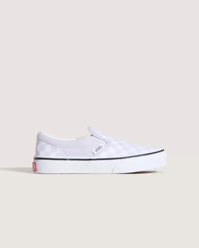 Zapato clásico sin cordones con diseño de cuadros para niños pequeños