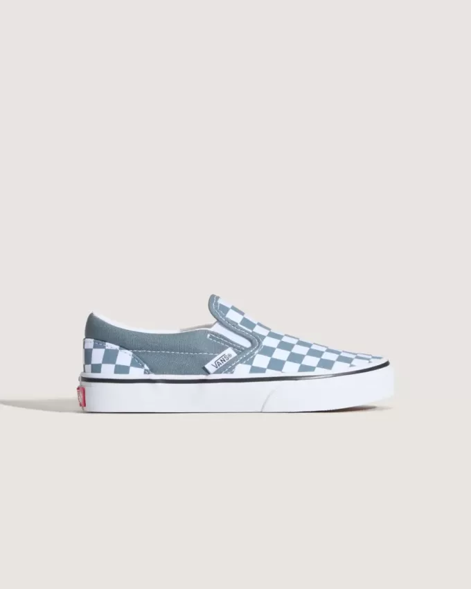 Zapato clásico sin cordones con diseño de cuadros para niños pequeños