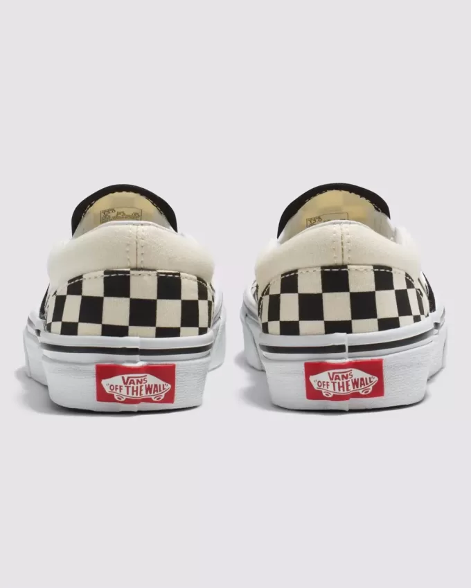 Zapato clásico sin cordones con diseño de cuadros para niños pequeños