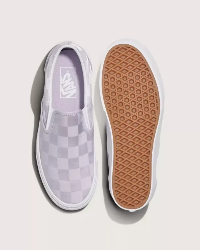 Zapato clásico sin cordones con plataforma y diseño de cuadros