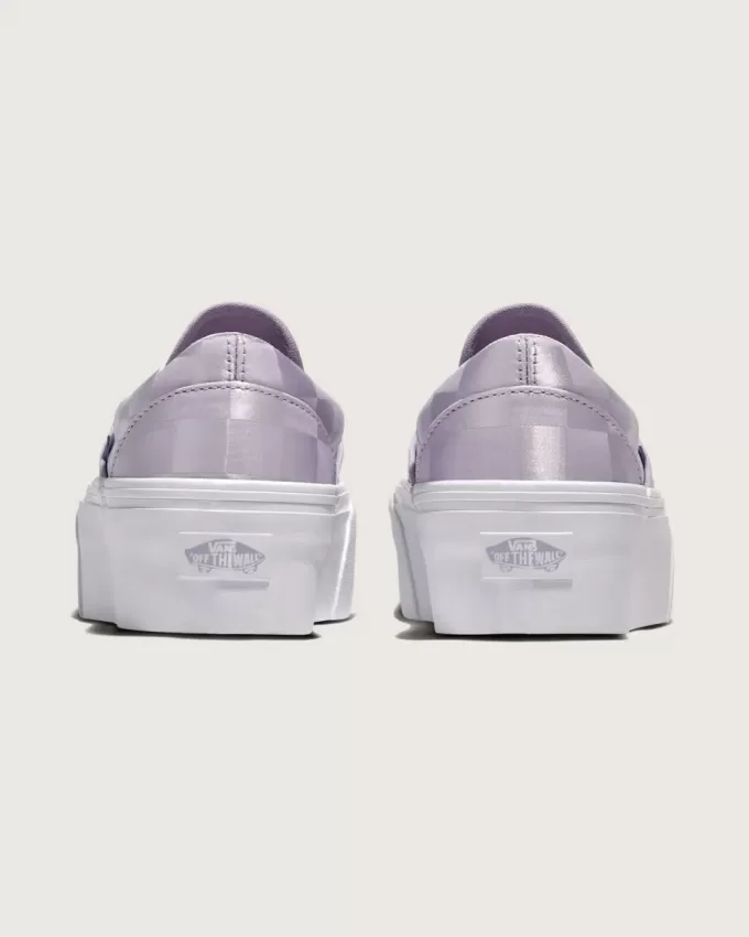Zapato clásico sin cordones con plataforma y diseño de cuadros