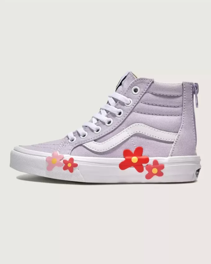 Zapato con flores Sk8-Hi-Zip para niños pequeños