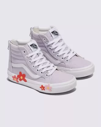 Zapato con flores Sk8-Hi-Zip para niños pequeños