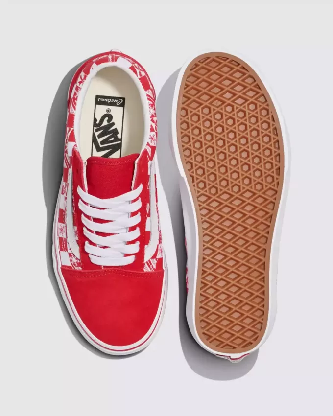 Zapato de cuadros navideños Old Skool de Customs