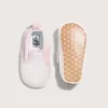 Zapato de cuna infantil sin cordones con diseño de cuadros en forma de V