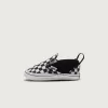 Zapato de cuna infantil sin cordones con diseño de cuadros en V