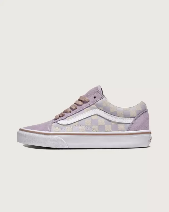 Zapato Old Skool de ante con diseño de cuadros