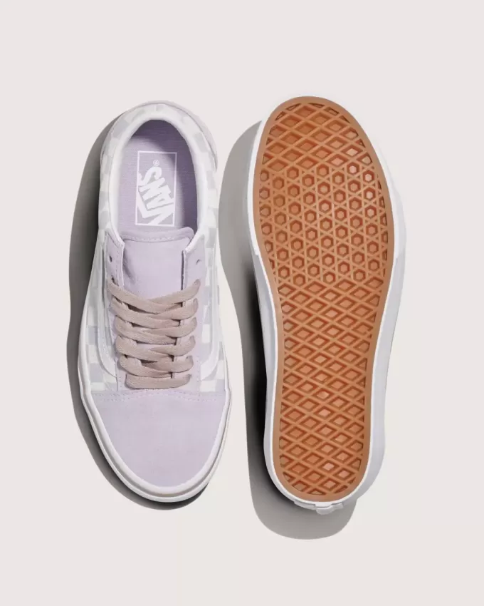 Zapato Old Skool de ante con diseño de cuadros