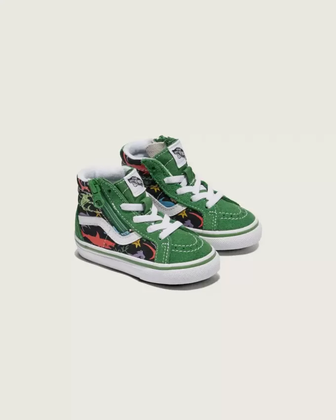 Zapato reeditado con cremallera lateral y diseño de tiburón para niños pequeños Sk8-Hi