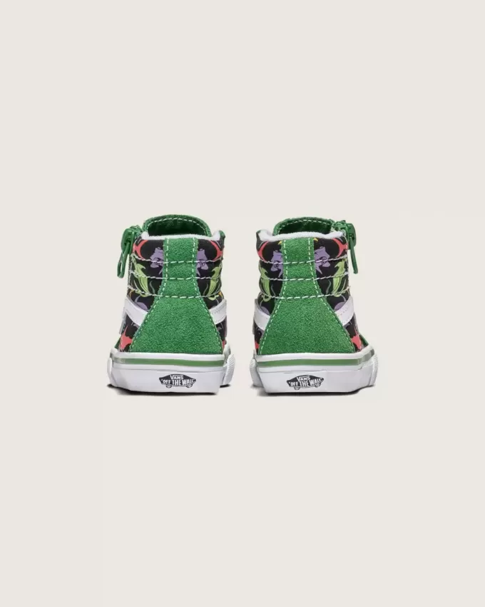 Zapato reeditado con cremallera lateral y diseño de tiburón para niños pequeños Sk8-Hi